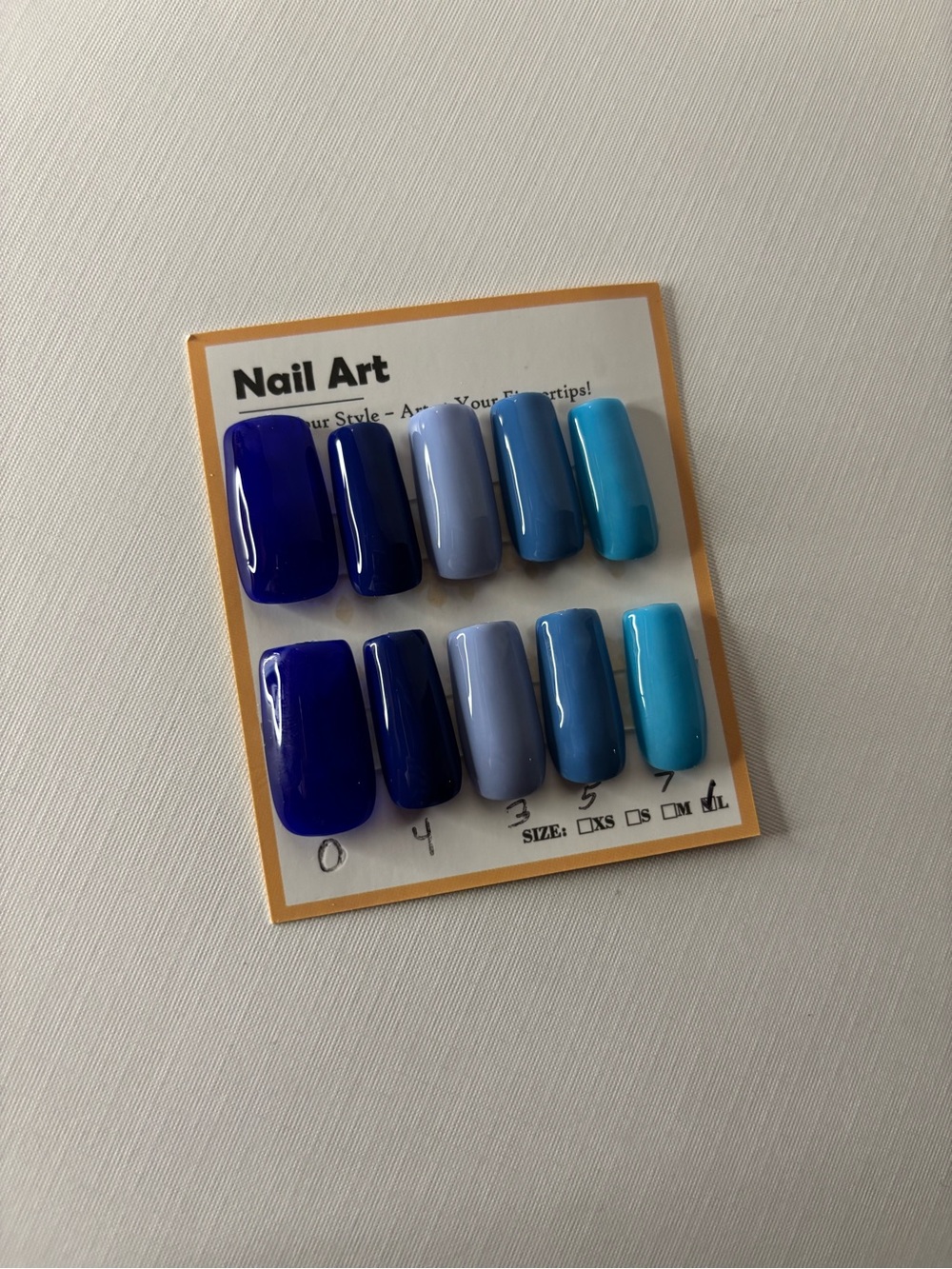 Assorted Blue Press-On Nail Set